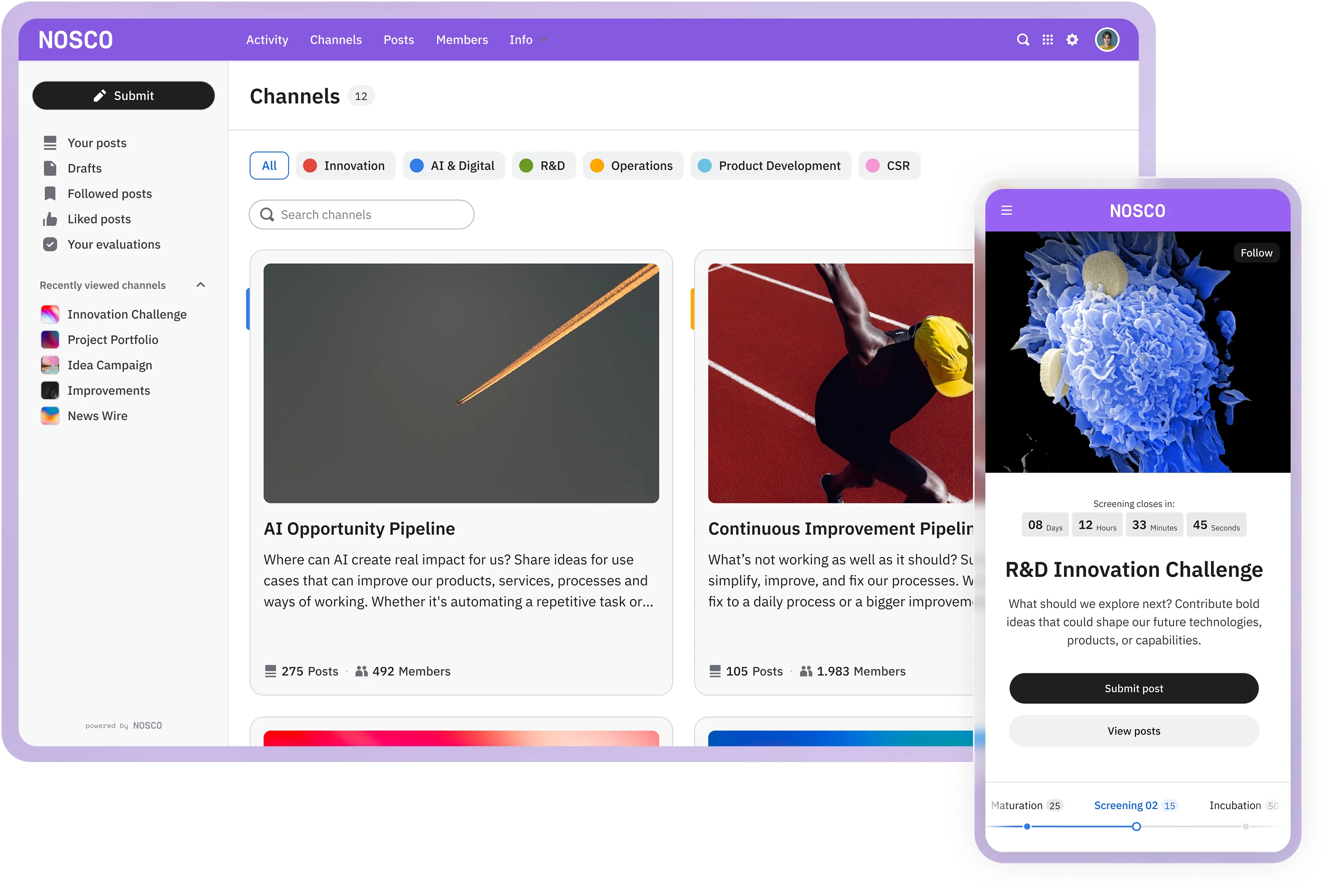 The Nosco platform — Channels overview